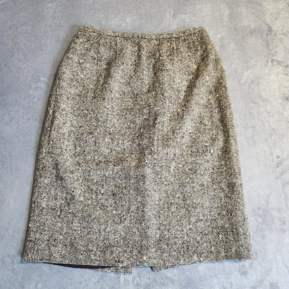 Diane von Furstenberg Vintage 100% Wool Tweed Pencil Skirt Size 6 Dark Academia
